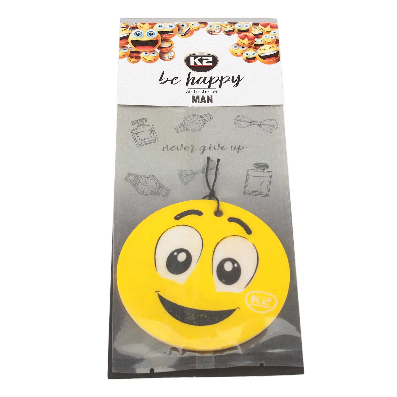 Odorizant auto carton K2 Be Happy Smiley Face Fresh C180, imagine produs