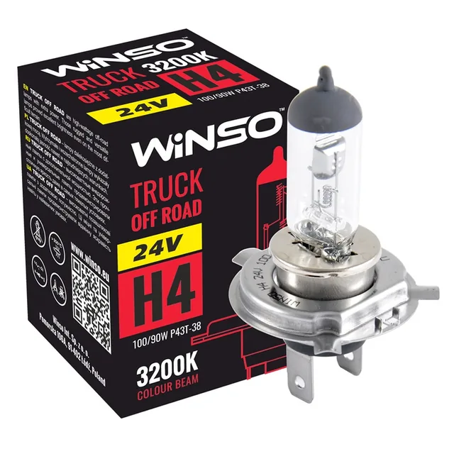 Bec H4 halogen 24V 100/90W 3200K Winso Truck Off-Road P43t-38 724410, imagine produs