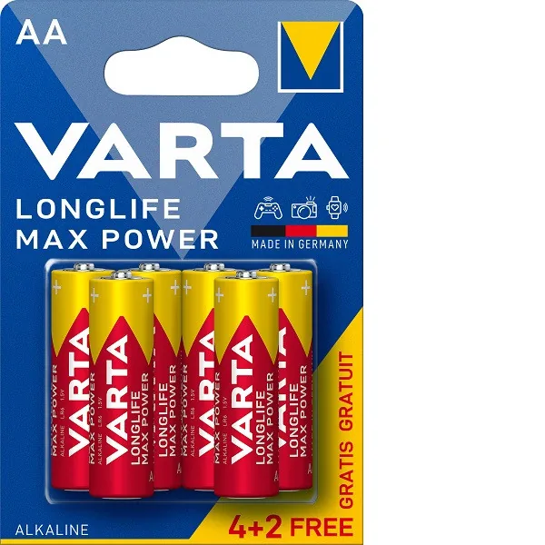 Baterii Varta Longlife Max Power alcaline AA 1.5V 4706101436, imagine produs