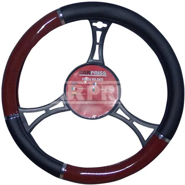 Husa volan Carpriss 79323313 negru lemn 37-39 cm, imagine produs
