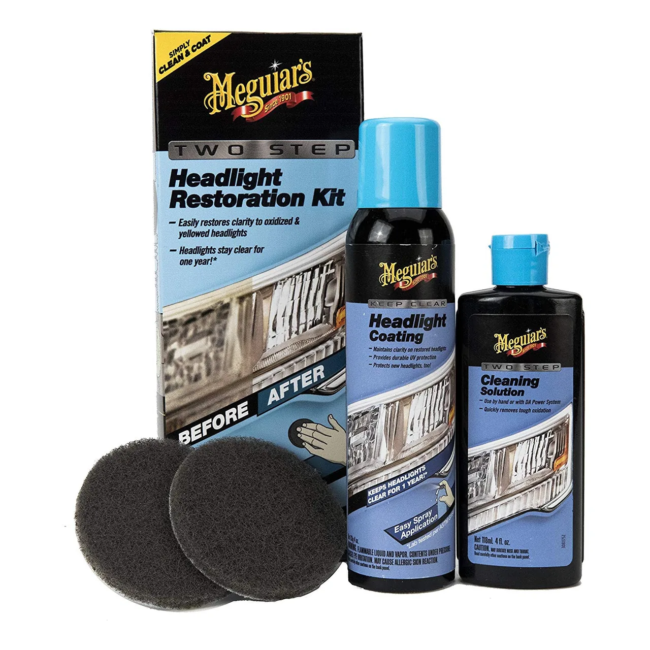 Kit polish faruri Meguiar's Two Step Headlight Restoration Kit G2970EU 0.100 L, imagine produs