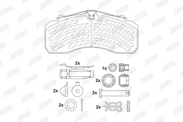 Set placute frana fata Jurid 2925305390 compatibil cu DAF Iveco MAN Mercedes-Benz Renault Scania Setra Volvo, imagine produs