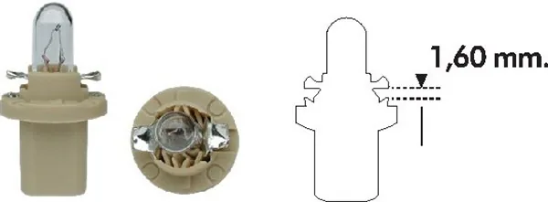 Bec halogen PB5 Magneti Marelli 12V 1.5W B8.5d Bej 002052800000, imagine produs