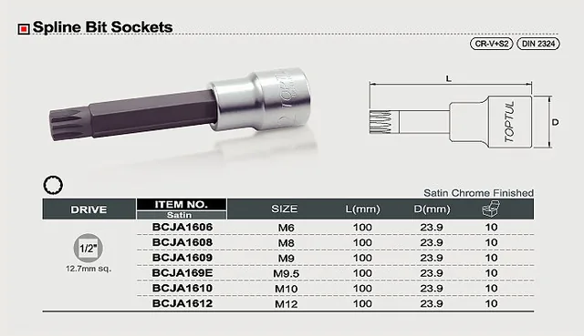 Capat cheie tubulara cu bit 14 colturi 1/2 Torx M Toptul BCJA169E, imagine produs