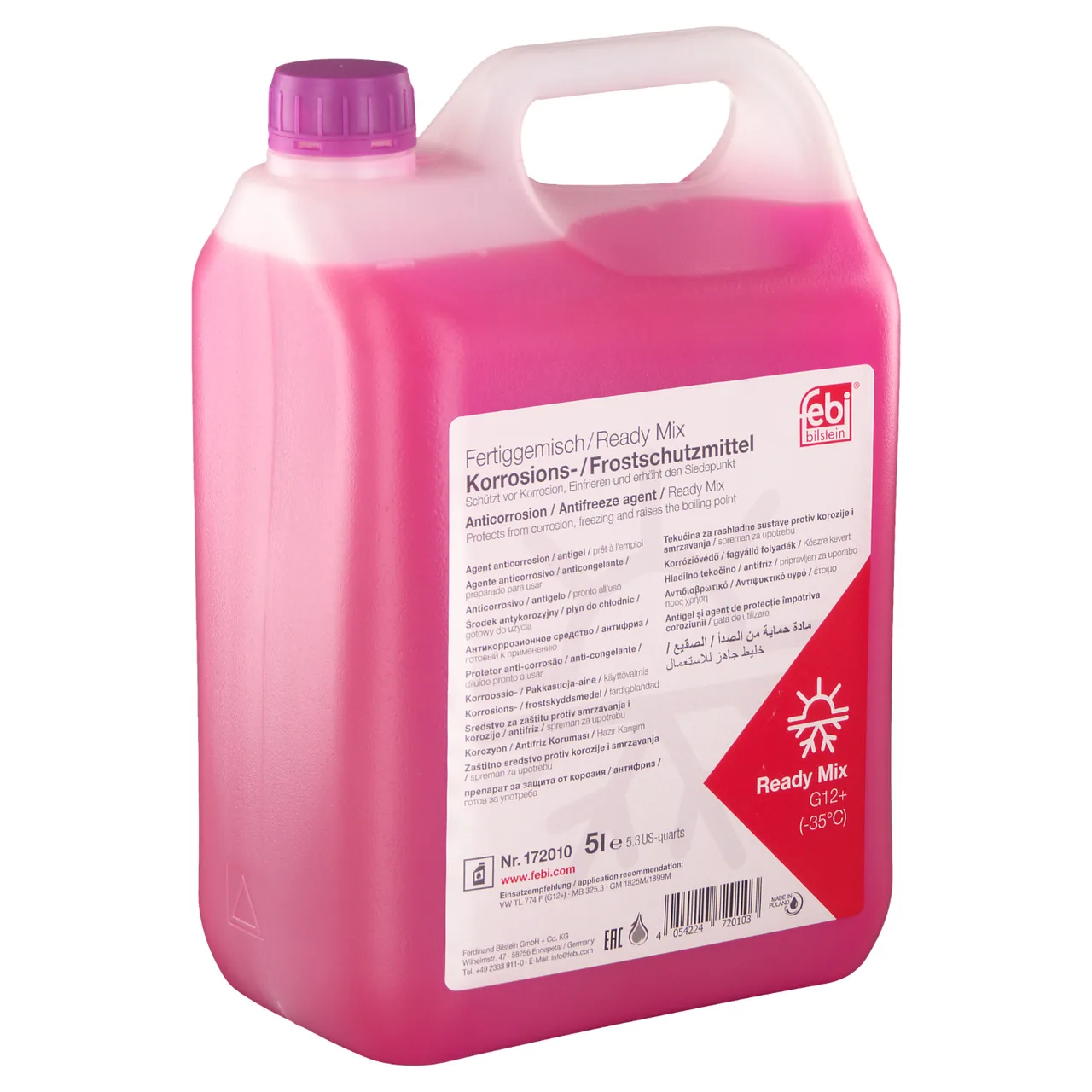 Antigel diluat mov Febi G12+ -35C 5 L, imagine produs